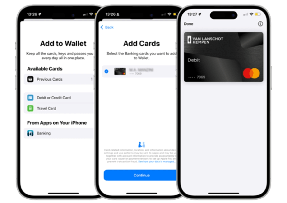 Banking App, Apple Pay Wallet Extension