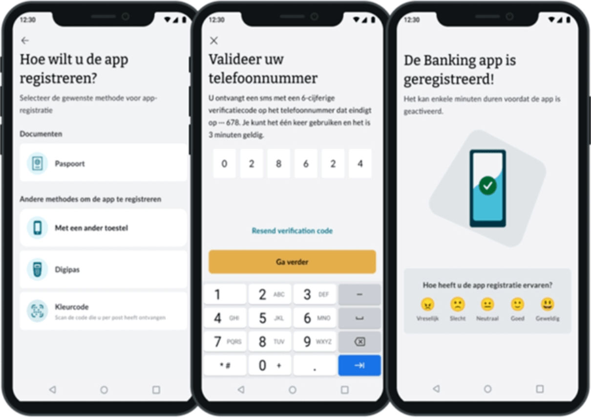 Banking App, Registratie met paspoort in de app NL